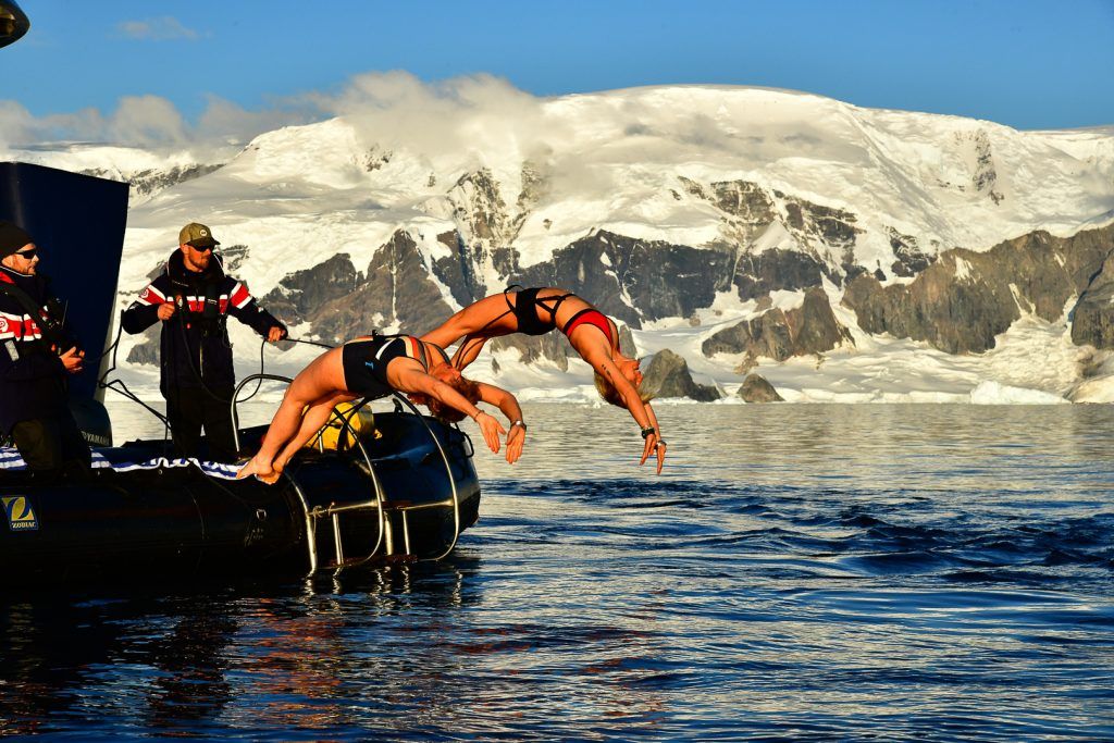 Scientists tagging whales in Antarctica