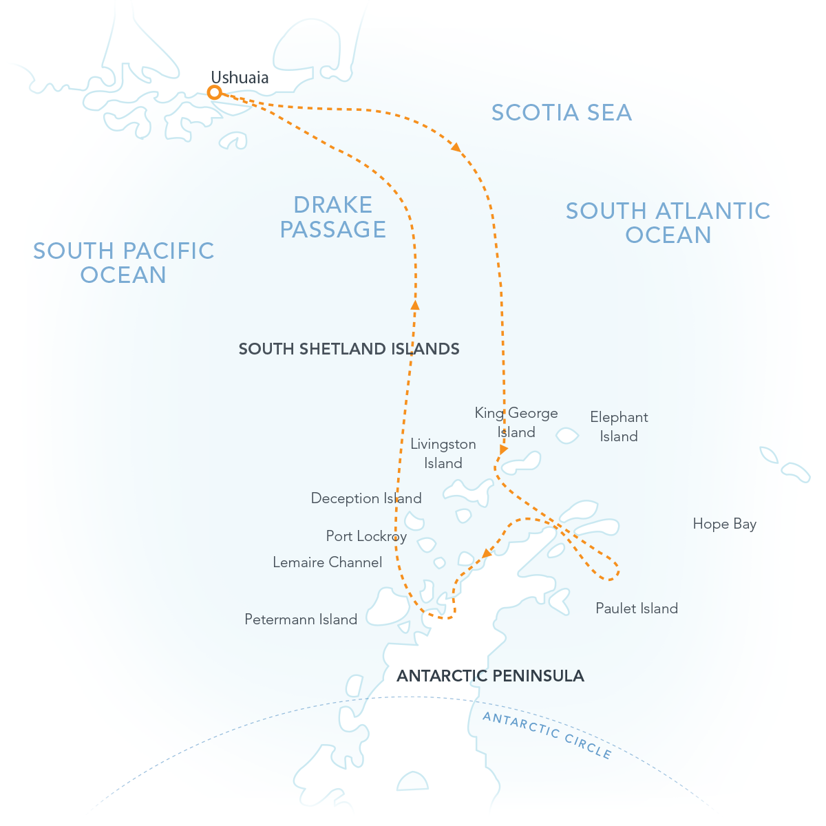 USH-USH_Christmas Christmas In Antarctica Route Map