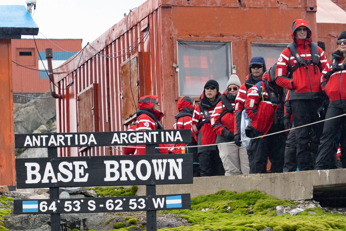 Base-Brown_Paradise-Bay Passengers visiting Brown Station in Paradise Bay, Antarctica