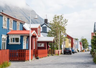Town of Isafjordur in the Westfjords of Iceland