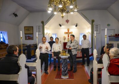 Local choir singing in church in Greenland